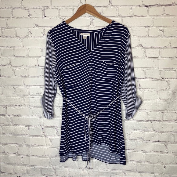 🎉HOST PICK!! Motherhood Maternity Striped Blouse - Picture 1 of 4